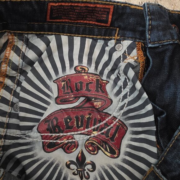 Men's Rock Revival Tommy Straight Leg Blue Jeans Size 30 - Picture 9 of 13